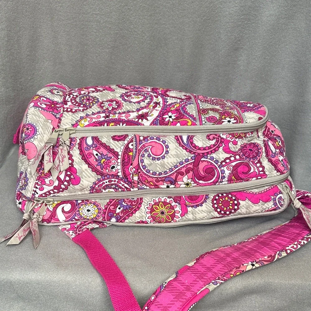 Vera Bradley Paisley Meets Plaid Large Campus Laptop Backpack Travel Bag - Picture 4 of 15